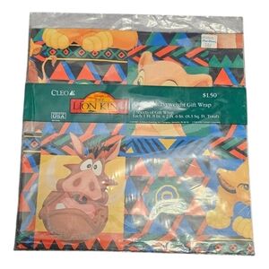 Vintage Cleo The Lion King Gift Wrap 2 Sheets